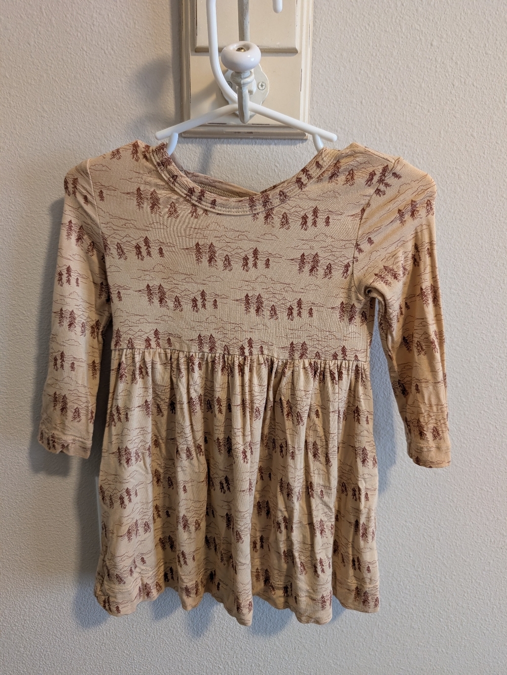 Kate Quinn Baby Girl 3-6 Month Bamboo Nature Tree Neutral Forest Dress Flowy